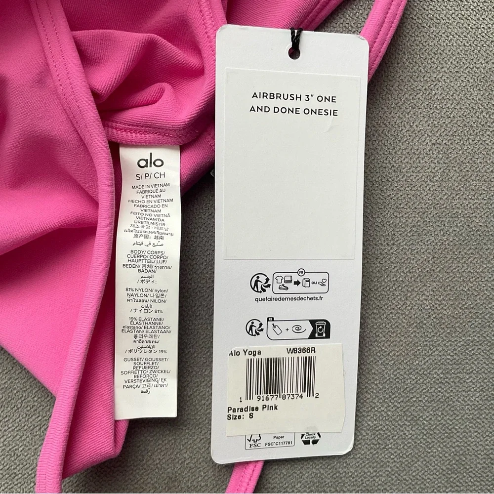 Alo Yoga Airbrush One And Done Short Onesie Paradise Pink S